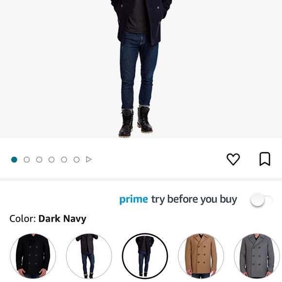 Nautica Men’s Classic Double Breasted Peacoat, Brand New COLOR:DARK NAVY - Picture 2 of 8